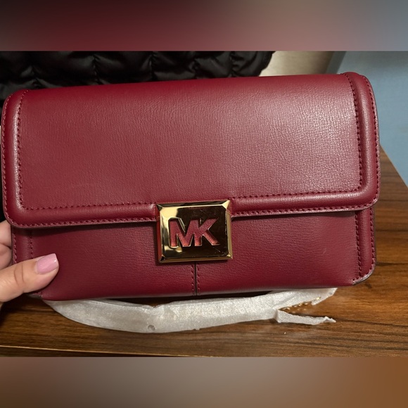 Michael Kors Handbags - Michael Kors Dark Cherry Leather Shoulder Bag